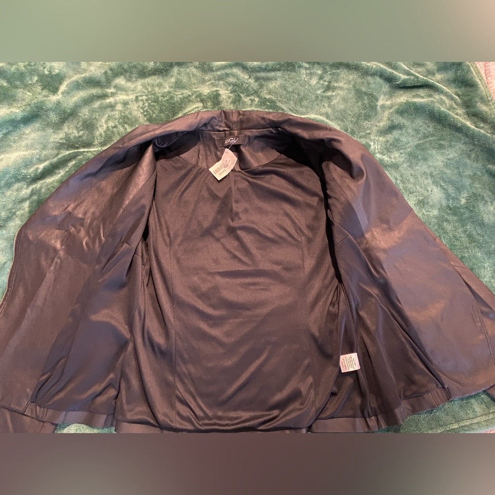 ANGL Faux Leather Moto Jacket NWT Size L - Picture 8 of 11